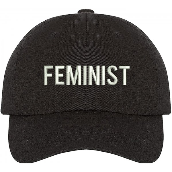 Baseball Caps Feminist Dad Hat - Black (Feminist Dad Hat) - CF18D55MHD2 $18.12