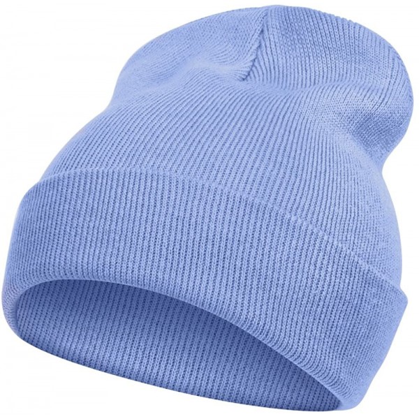 Skullies & Beanies Solid Color Long Beanie - Sky Blue - CC112V0GMW9 $12.64