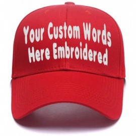 Baseball Caps Custom Embroidered Adjustable Baseball Hat Embroidery Cowboy Caps Men Women Text Gift - Red - CE18H49AEY6 $20.81