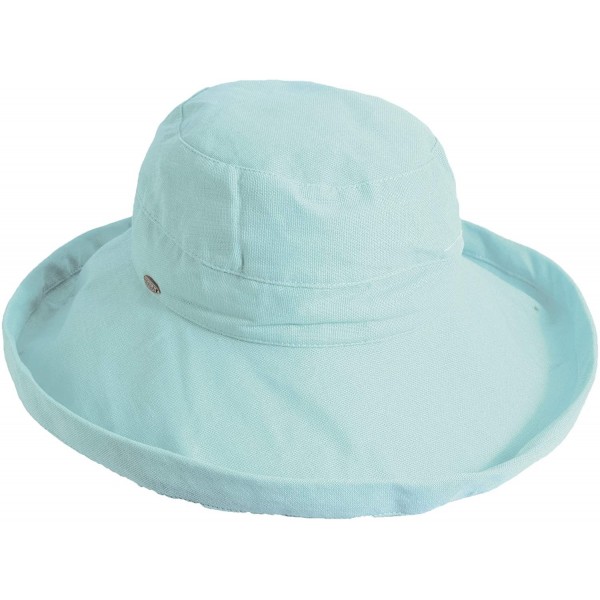 Sun Hats Women's Medium Brim Cotton Hat - Aqua - CK11OXYQN7P $23.97