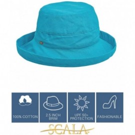 Sun Hats Women's Medium Brim Cotton Hat - Aqua - CK11OXYQN7P $23.97