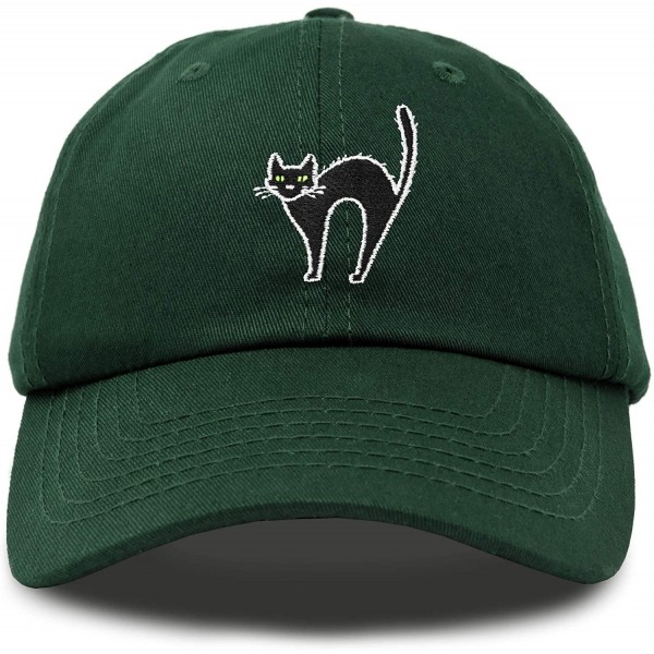 Baseball Caps Black Cat Hat Womens Halloween Baseball Cap - Dark Green - CX18Z53ZMIK $14.40