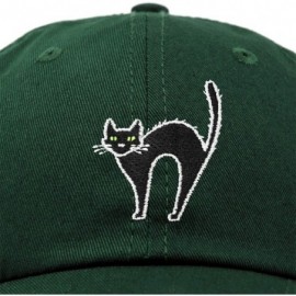 Baseball Caps Black Cat Hat Womens Halloween Baseball Cap - Dark Green - CX18Z53ZMIK $14.40