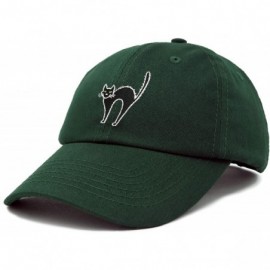 Baseball Caps Black Cat Hat Womens Halloween Baseball Cap - Dark Green - CX18Z53ZMIK $14.40