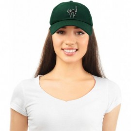 Baseball Caps Black Cat Hat Womens Halloween Baseball Cap - Dark Green - CX18Z53ZMIK $14.40