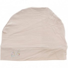 Skullies & Beanies Womens Soft Sleep Cap Comfy Cancer Hat with Studded Flip-Flops Applique - Beige - CV12O0TFOQP $19.31