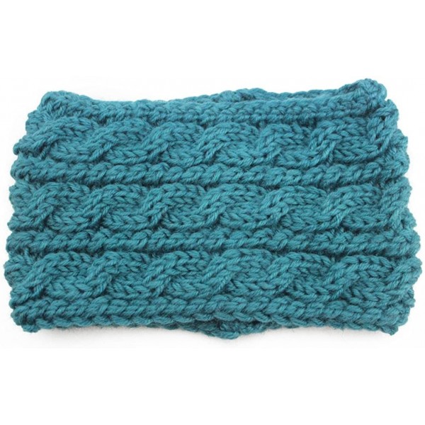 Headbands Women Knitting Wool Crochet Headband Winter Ear Warm Headwrap Hair Accessories JA50 - 6 Teal - CY12NBZDX2D $13.20