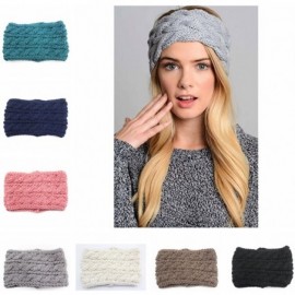 Headbands Women Knitting Wool Crochet Headband Winter Ear Warm Headwrap Hair Accessories JA50 - 6 Teal - CY12NBZDX2D $13.20