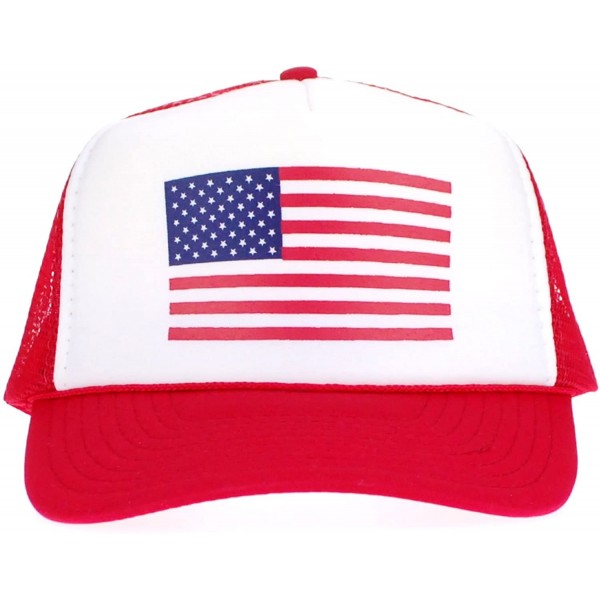 American Flag Patriotic USA Classic 5 Panel Mesh Snap Back Trucker Hat ...