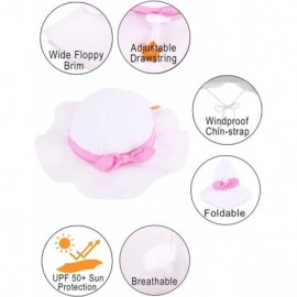 Sun Hats Baby's UPF 50+ UV Protection Outdoor Beach Sun Hat - White/Pink Band - CL194AUN7H4 $10.04