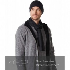 Skullies & Beanies Men's 100% Merino Wool Scarf- Beanie Hat Gift Box Set - Charcoal - CK193WK78EH $29.83