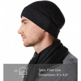 Skullies & Beanies Men's 100% Merino Wool Scarf- Beanie Hat Gift Box Set - Charcoal - CK193WK78EH $29.83