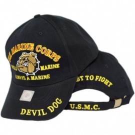 Baseball Caps Marines Once a Marine Corps EGA Devil Dog First to Fight Embroidered Cap Hat Black - CR189SRZ46X $10.21
