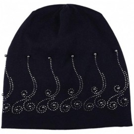 Visors Women Baggy Beanie Winter Hat Ski Slouchy Chic Point Rhinestone Knitted Cap 2019 Summer Visors Hat - CW18ONIUTOG $7.03