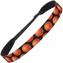 Headbands Adjustable No Slip I Love Basketball Headbands for Women Girls & Teens - Black Basketball - CL17YE2R529 $11.68