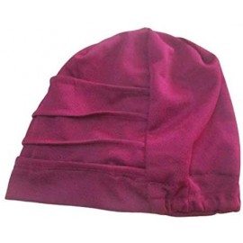 Skullies & Beanies Beanie for Women- Satin Lined Cap- Flower Head Wrap- Elegant Turban - Burgundy - C618YYIRN8K $14.38