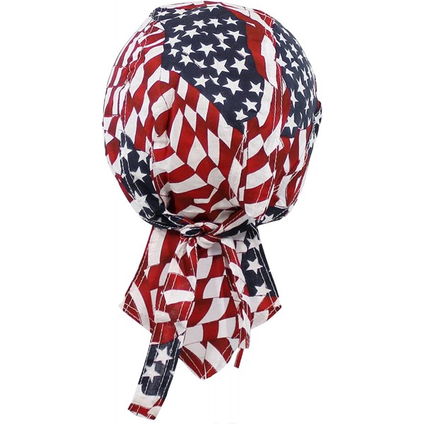 Baseball Caps American Flag Doo-Rag Patriotic Du-Bandana Skull Cap with Sweatband - CA18CHESI43 $15.14