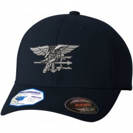 Baseball Caps Navy Seal Silver Logo Flexfit Adult Pro-Formance Hat Dark Navy Small/Medium - CU184SWAO7Z $20.12