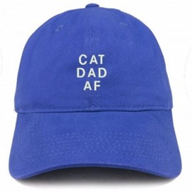 Baseball Caps Cat Dad AF Embroidered Soft Cotton Dad Hat - Royal - C718EYDQZDG $15.34