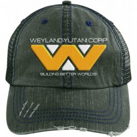 Baseball Caps Weyland Yutani Corp Embroidered Distressed Trucker Cap USCSS Nostromo Hat Aliens Inspired - Dark Green - CU18T7...