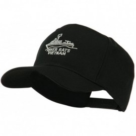 Baseball Caps River Rats Vietnam with Riverboat Embroidered Cap - Black - CV11HPAM16P $25.76