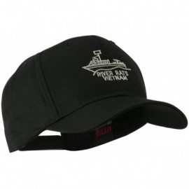 Baseball Caps River Rats Vietnam with Riverboat Embroidered Cap - Black - CV11HPAM16P $25.76