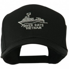 Baseball Caps River Rats Vietnam with Riverboat Embroidered Cap - Black - CV11HPAM16P $25.76