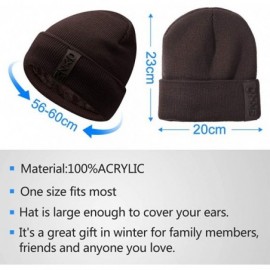 Skullies & Beanies Knit Beanie Warm Thick Lined Hat Mens Winter Skull Cap Unisex Beanie Cap - Brown - CK18IE90RXS $14.20