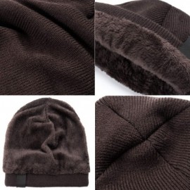 Skullies & Beanies Knit Beanie Warm Thick Lined Hat Mens Winter Skull Cap Unisex Beanie Cap - Brown - CK18IE90RXS $14.20