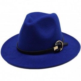 Fedoras Fedoras Hats for Women Men Felt Metal Belt Trilby Hats Wide Brim Adjustable Fedora Jazz Hat Caps - Red - CT18NHC96QN ...