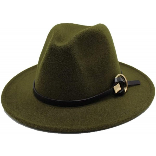 Fedoras Hats for Women Men Felt Metal Belt Trilby Hats Wide Brim ...