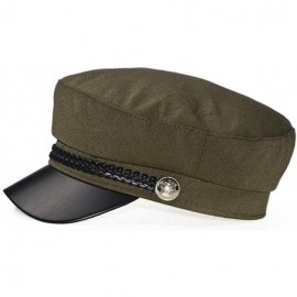 Newsboy Caps Cotton Greek Fisherman-Newsboy Cap Cosplay Fiddler Captain Sailor Hat - Army Green - CA18YK5EHU8 $7.62