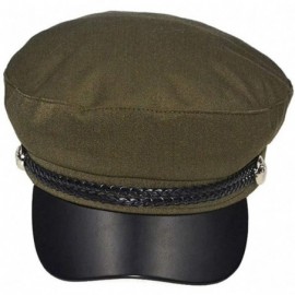 Newsboy Caps Cotton Greek Fisherman-Newsboy Cap Cosplay Fiddler Captain Sailor Hat - Army Green - CA18YK5EHU8 $7.62