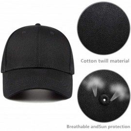 Baseball Caps Plain Adjustable Baseball Cap Classic Adjustable Hat Men Women Unisex Ballcap 6 Panels - Black/Pack 2 - CB192WS...