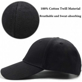 Baseball Caps Plain Adjustable Baseball Cap Classic Adjustable Hat Men Women Unisex Ballcap 6 Panels - Black/Pack 2 - CB192WS...