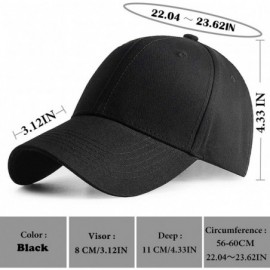 Baseball Caps Plain Adjustable Baseball Cap Classic Adjustable Hat Men Women Unisex Ballcap 6 Panels - Black/Pack 2 - CB192WS...