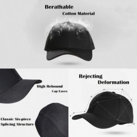 Baseball Caps Plain Adjustable Baseball Cap Classic Adjustable Hat Men Women Unisex Ballcap 6 Panels - Black/Pack 2 - CB192WS...