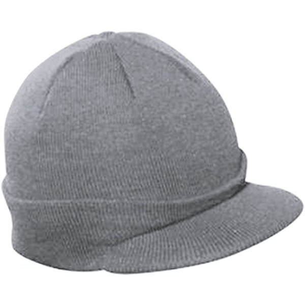 Skullies & Beanies Sports Visor Billed Knit Radar Cuff Beanie - Gray - C6188IXHQCG $9.98