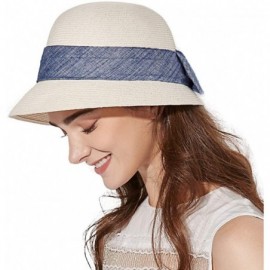 Bucket Hats Womens UPF50 Foldable Summer Sun Beach Straw Hats Accessories Wide Brim - 89316_white - C917YNA2RED $20.22