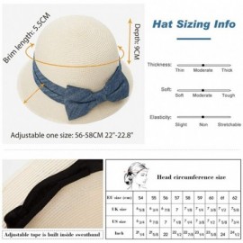 Bucket Hats Womens UPF50 Foldable Summer Sun Beach Straw Hats Accessories Wide Brim - 89316_white - C917YNA2RED $20.22