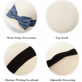 Bucket Hats Womens UPF50 Foldable Summer Sun Beach Straw Hats Accessories Wide Brim - 89316_white - C917YNA2RED $38.30