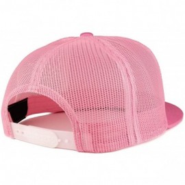 Baseball Caps Texas State Outline Embroidered 5 Panel Flat Bill Trucker Mesh Back Cap - Pink - CY185YKDL92 $23.14