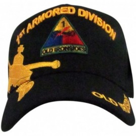 Baseball Caps US Warriors U.S. Army 1st Armor Division Baseball Hat One Size Black - C311KFJVOQ7 $21.45