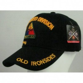 Baseball Caps US Warriors U.S. Army 1st Armor Division Baseball Hat One Size Black - C311KFJVOQ7 $21.45