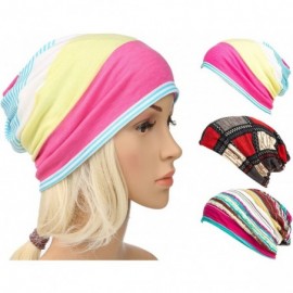 Skullies & Beanies Print Flower Cap Cancer Hats Beanie Stretch Casual Turbans for Women - Yellow+red - C818D25YOW5 $17.44