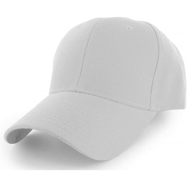 Baseball Caps Plain Baseball Cap Adjustable Men Women Unisex - Classic 6-Panel Hat - Outdoor Sports Wear - White - C818HDCIG4...