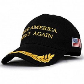 Baseball Caps Cotton Baseball Cap Make America Great Again Trump Hat Adjustable - Black Wheat - CS18M02A87C $9.35