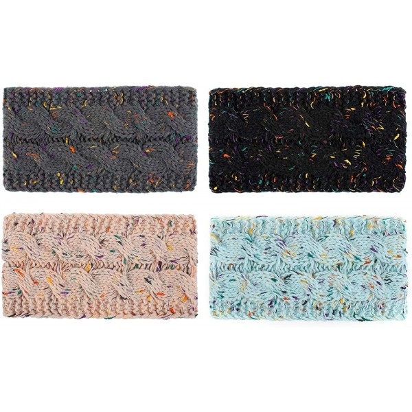 Cold Weather Headbands Girls Headbands Hat Fuzzy Lined Cute Beanies Ear Warmer Headbands for Women - 4 Pack Multi-colored 1 -...