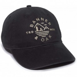 Baseball Caps Oasis Embroidered Logo Dad Hat - Adjustable Baseball Cap w/Tuck Closure - Black - CC18ZOAH2IR $32.94