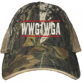 Baseball Caps Adult Where We Go One We Go All Embroidered Distressed Trucker Cap - Mossy Oak Breakup/ Khaki - C118HU0ZE45 $23.87